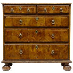 Early 20th Century Walnut Oystered Chest Of Drawers