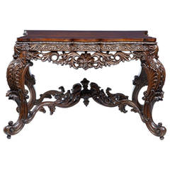 19th century carved rosewood anglo indian consul serving table