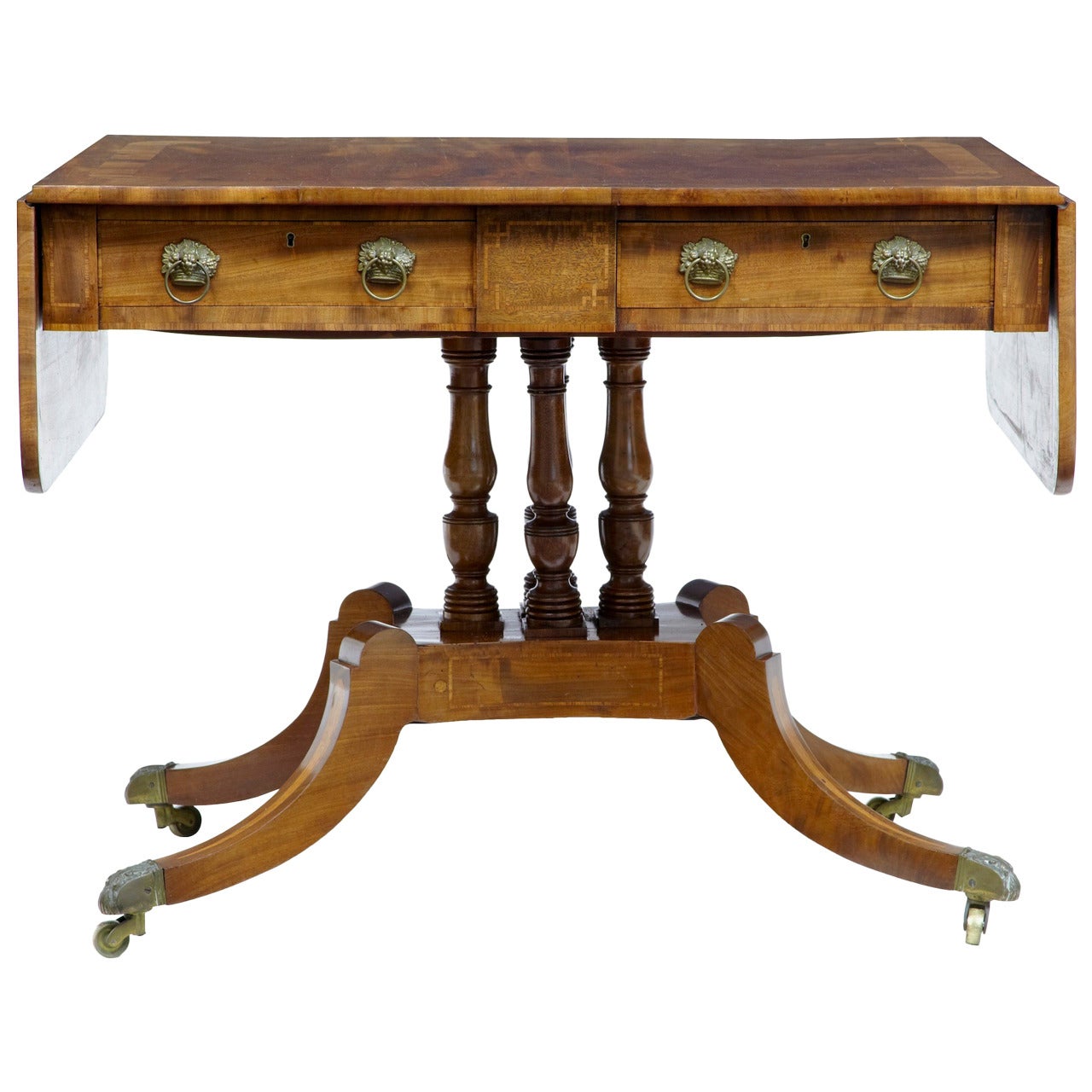 19th Century William IV Inlaid Mahogany Sofa Table
