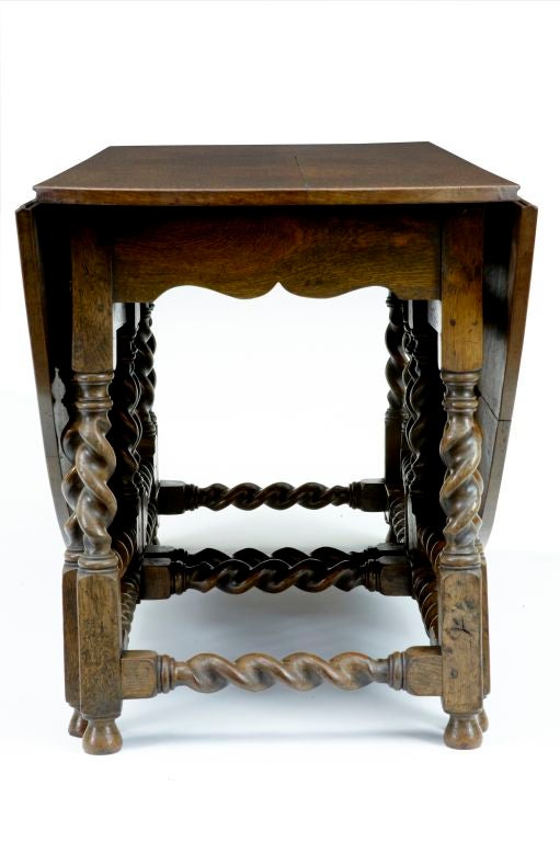 19th Century Barley Twist Oak Gate Leg Table Seats 8 2