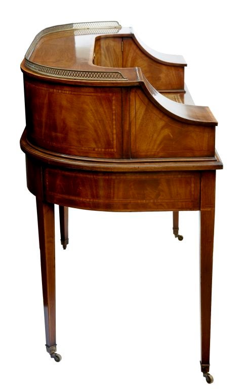Mahogany 19th Century Antique Carlton House Desk Circa 1880