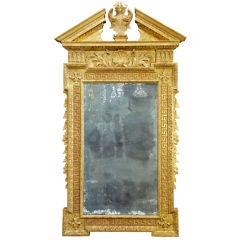Antique Carved Wood And Gilt Mirror
