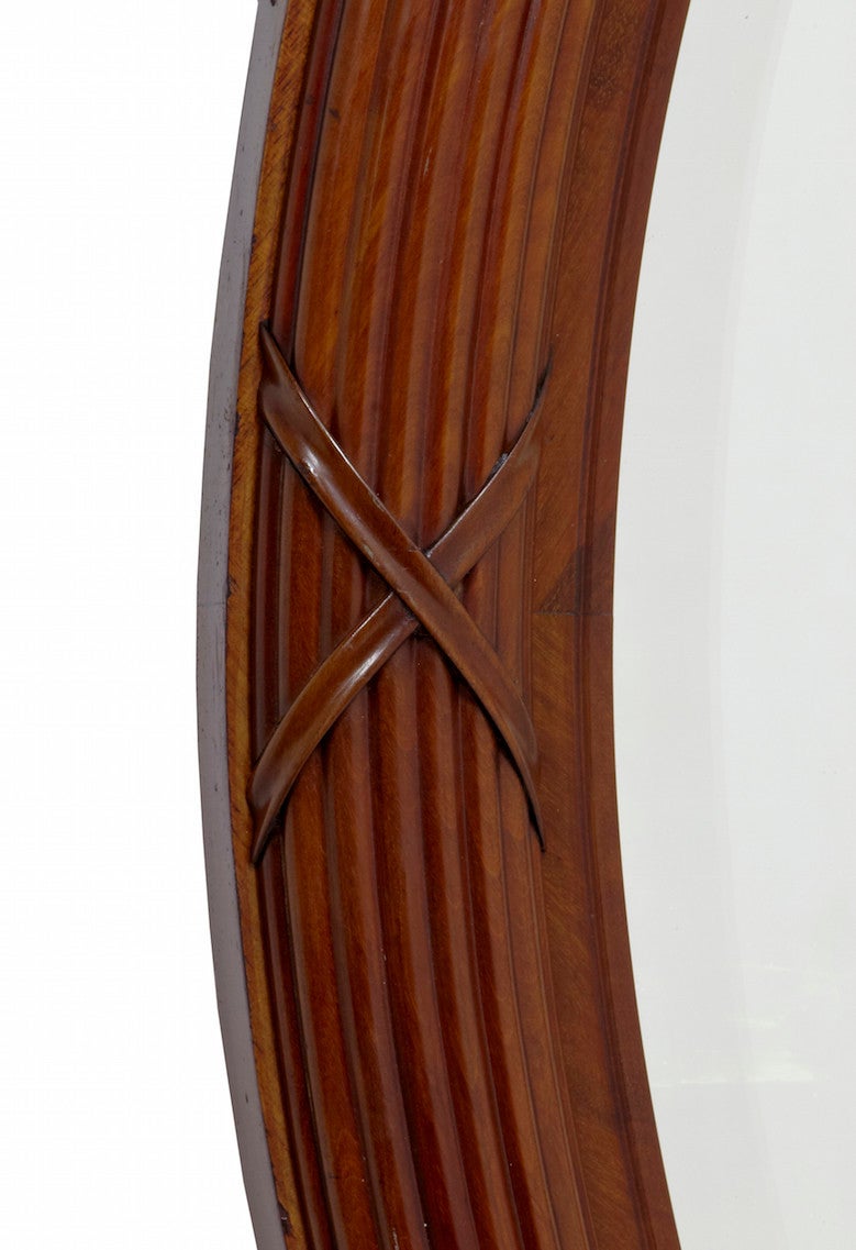 1920's Carved Mahogany Oval Mirror