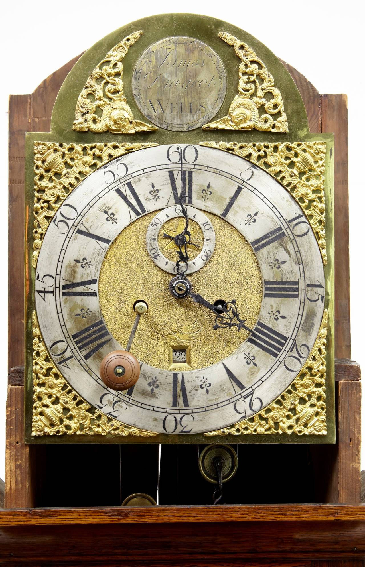 Woodwork 18th Century Oak Longcase Clock by James Draycot Wells