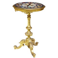 19th Century Antique Gilt Base Specimen Marble Table 19th Century Antique Gilt Base Specimen Marble Table
