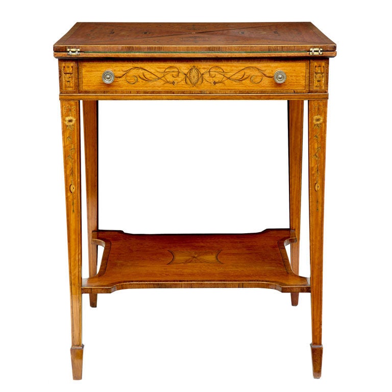 19th Century Antique Satinwood Envelope Card Table