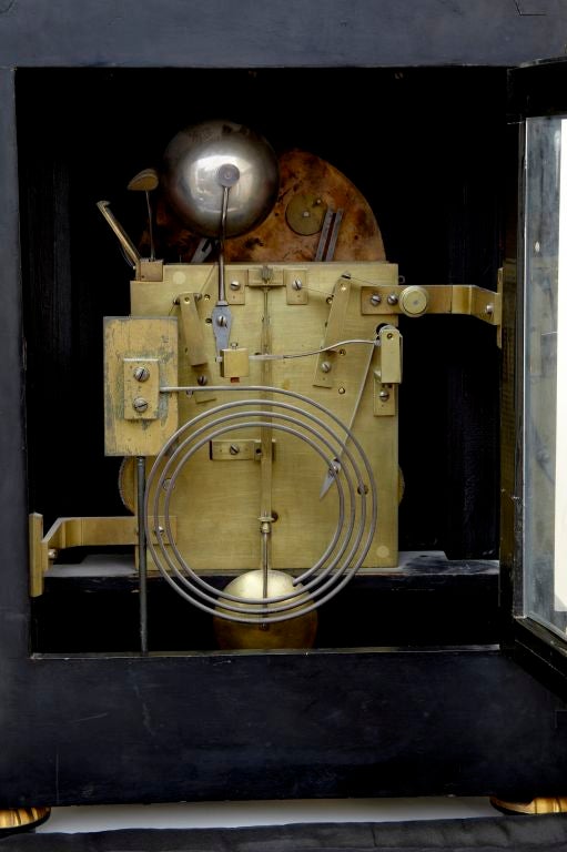 Ebonized 19th Century Antique Triple Fusee Bracket Clock