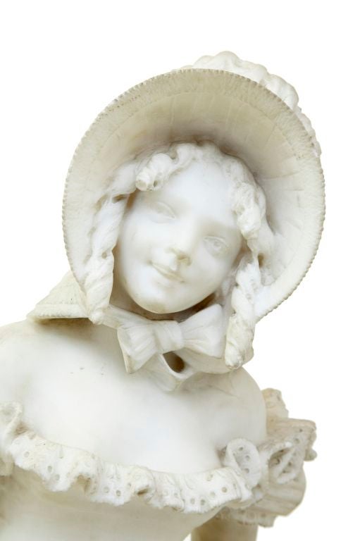 19th Century Antique Carved Marble Lady Circa 1860
