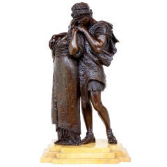 Antique Classical Bronze Circa 1880 On Sienna Marble