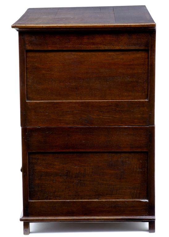 English 17th Century Antique Oak Moulded Front Chest Of Drawers