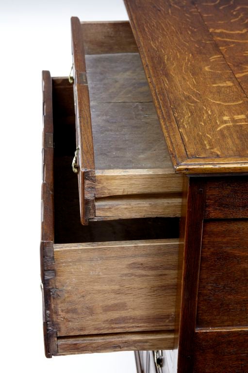 18th Century and Earlier 17th Century Antique Oak Moulded Front Chest Of Drawers