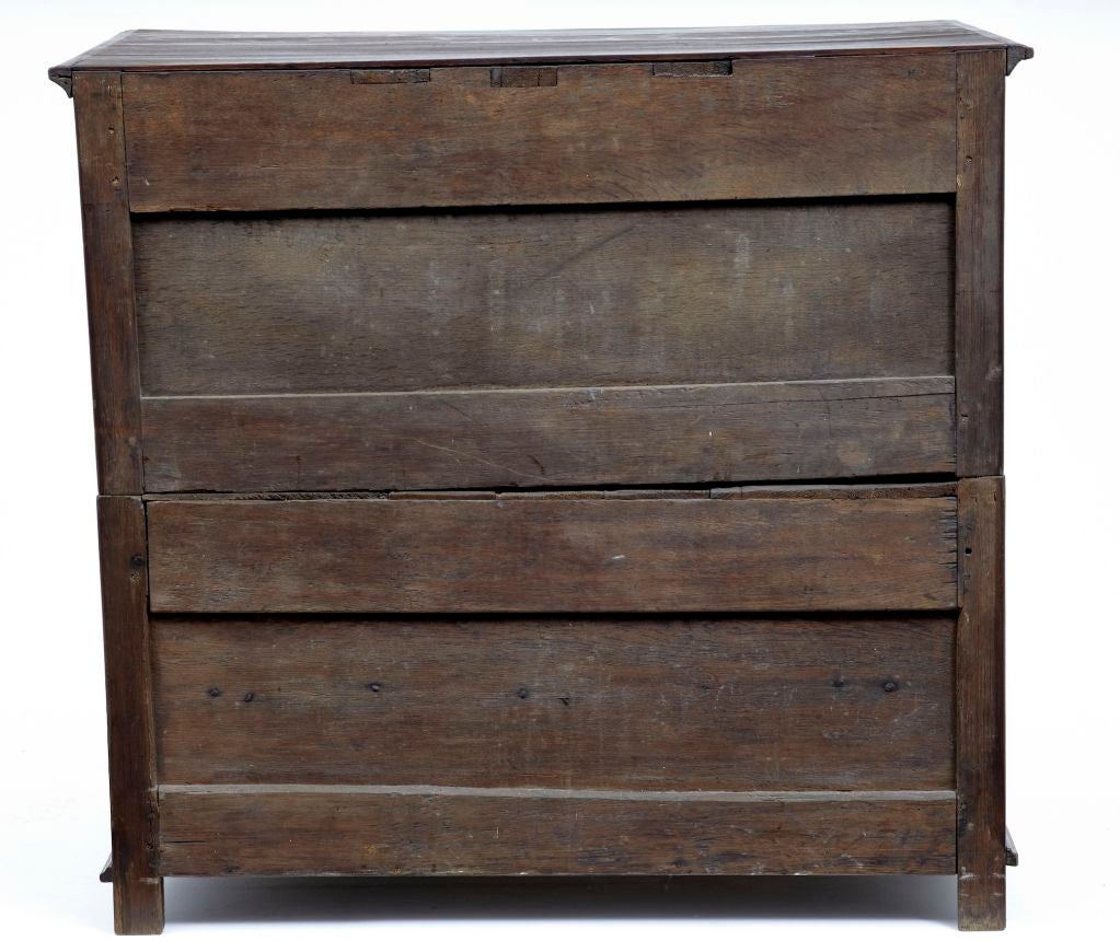 17th Century Antique Oak Moulded Front Chest Of Drawers 1
