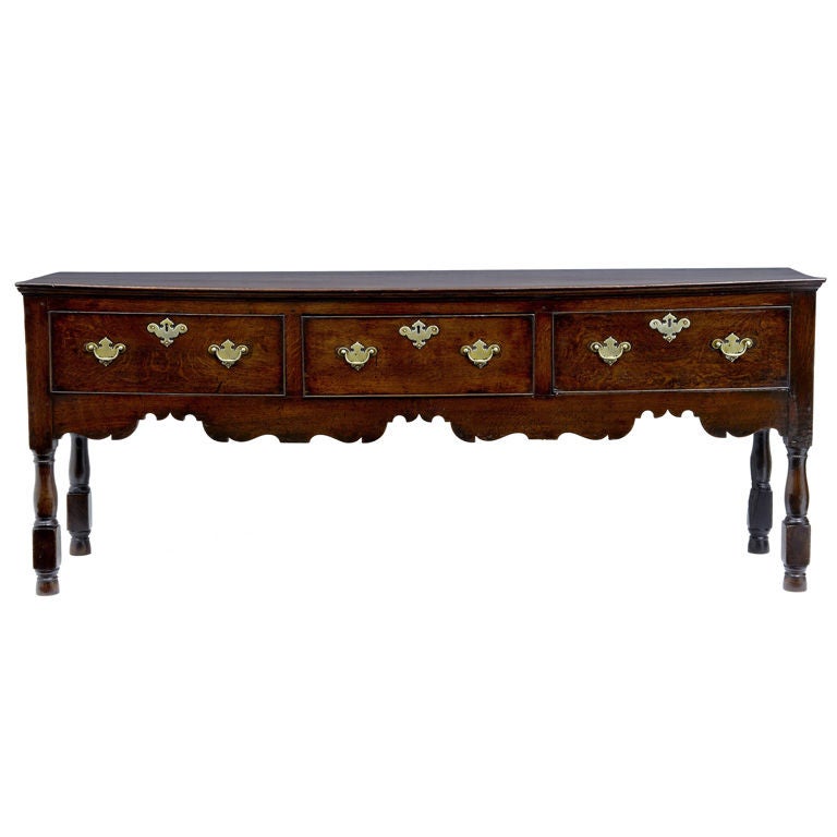 Early 18th Century English Antique Oak Low Dresser at 1stDibs