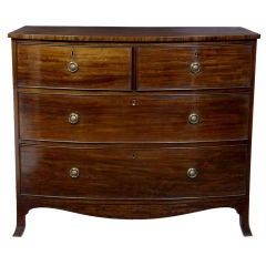 19th Century Antique Mahogany Bowfront Chest Of Drawers
