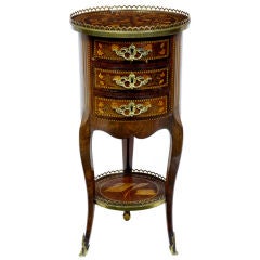 19th Century Antique Heavily Inlaid Round Table