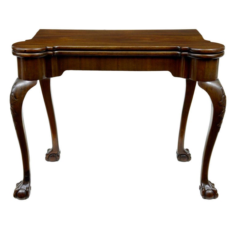 19th Century Chippendale Influenced Mahogany Card Table
