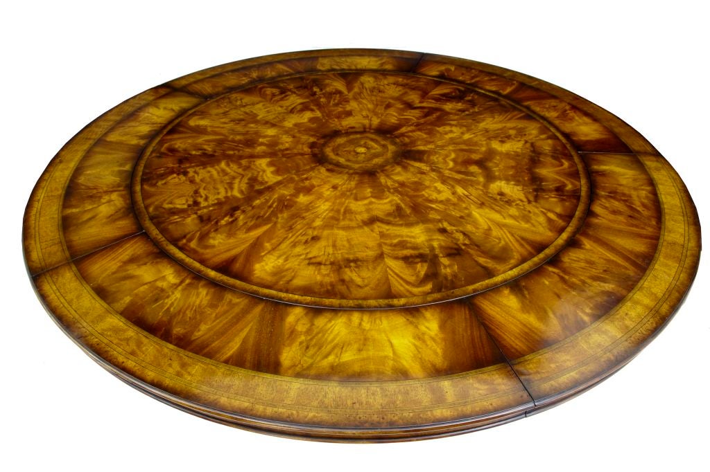 LARGE WALNUT JUPE TABLE WITH 5 LEAVES SEATS 10+