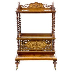 Quality Victorian Antique Walnut Canterbury What Not