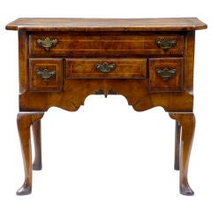 18th Century Antique Walnut Lowboy On Cabriole Leg