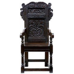19th Century Antique Solid Oak Wainscot Chair