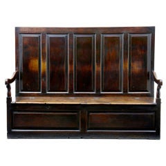 18th Century Antique George Ii Oak Box Settle
