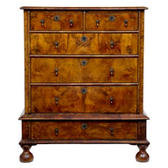19th Century Antique Walnut Chest On Stand