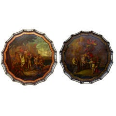 A Pair Of Rare Russian Antique Decorative Trays