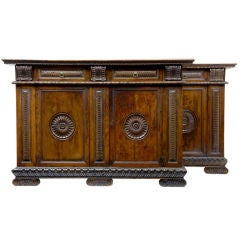 A Fine Pair Of 17th Century Tuscan Walnut Credenza