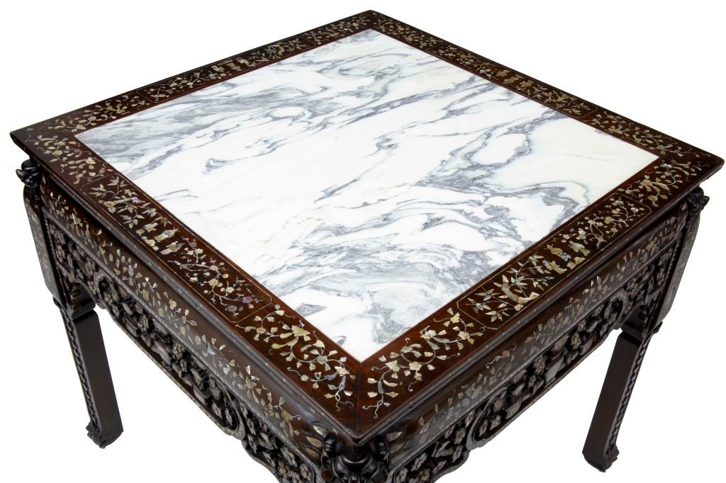 19th Century Antique Chinese Mother Of Pearl Center Table 2