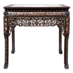 19th Century Antique Chinese Mother Of Pearl Center Table