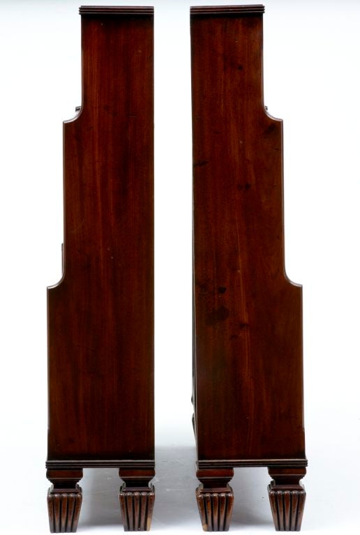 PAIR OF MAHOGANY ANTIQUE VICTORIAN WATERFALL BOOKCASES<br />
<br />
REPLACED SHELVES<br />
<br />
SHELF HEIGHT IS ADJUSTABLE