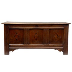 Late 17th Century Antique Inlaid English Oak Coffer