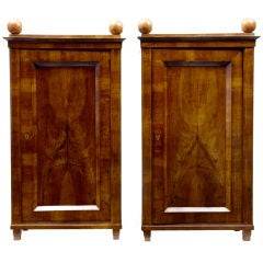 A Fine Pair Of Biedermeier 19th Century Antique Wardrobes