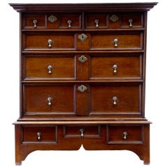 18th Century Antique Oak Chest On Stand
