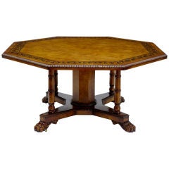 George Bullock Inspired Octogonal Oak And Walnut Dining Table