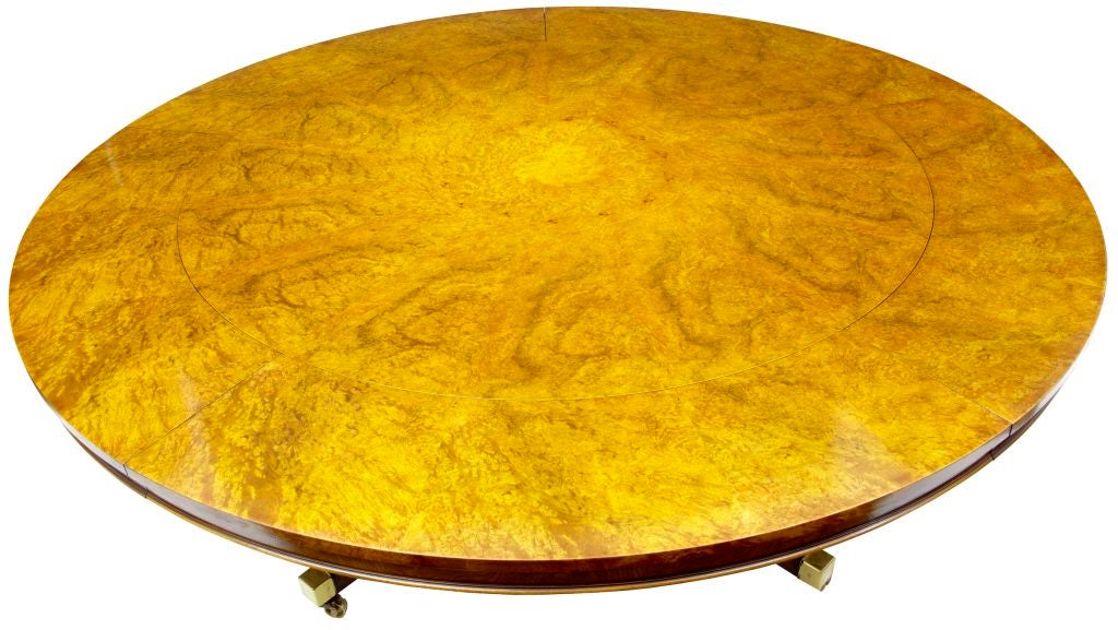 Large Walnut Jupe Table With 5 Leaves Seats 10