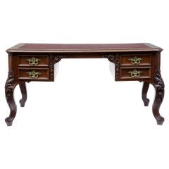 19th Century Antique Victorian Carved Oak Desk