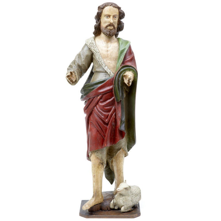 19th Century Victorian English Carved Oak Nativity Figure