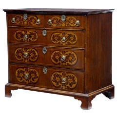 Late 17th Century Walnut Floral Marquetry Chest Of Drawers