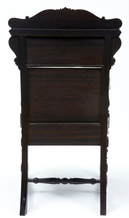 19th Century Antique Carved Rosewood Wainscot Chair In Excellent Condition In Debenham, Suffolk