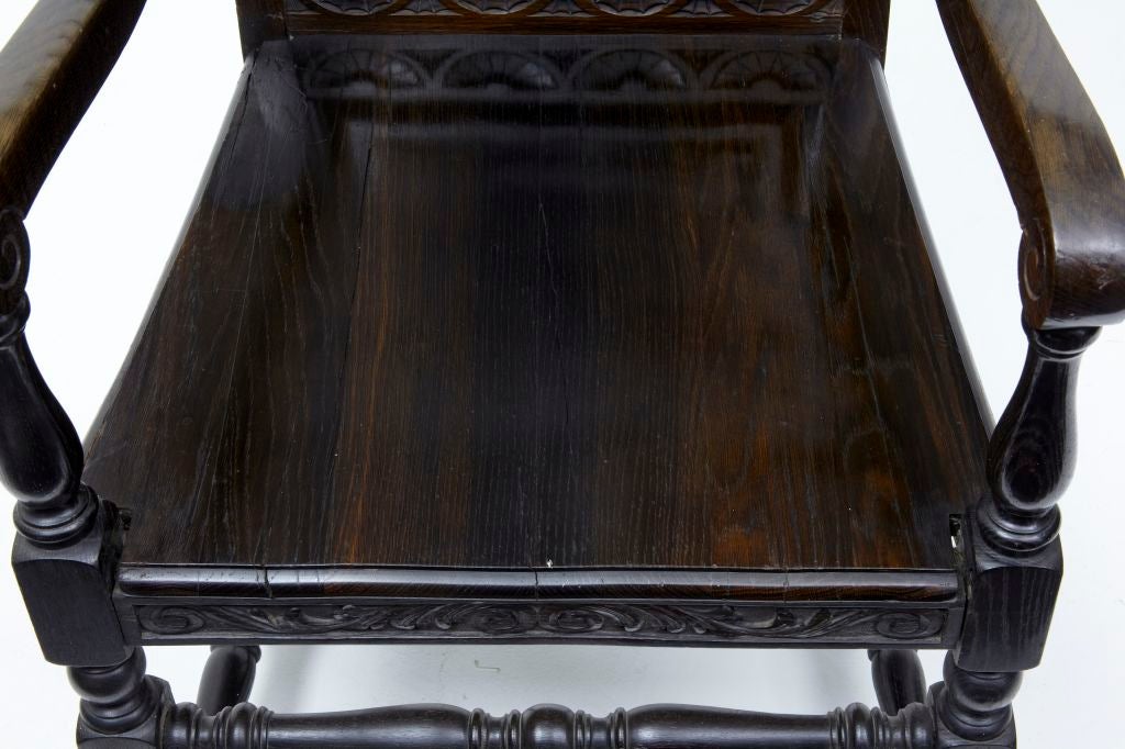19th Century Antique Carved Rosewood Wainscot Chair 1