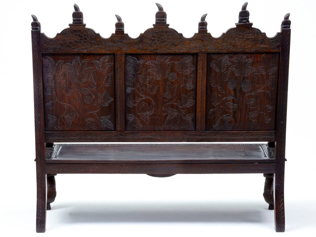 indian carved bench