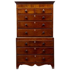Early 19th Century Mahogany Large Proportion Chest on Chest