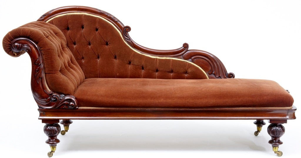 19th Century Antique Victorian Chaise Lounge Day Bed