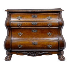 19th Century Antique Oak Dutch Shaped Chest Of Drawers 19th Century Antique Oak Dutch Shaped Chest Of Drawers