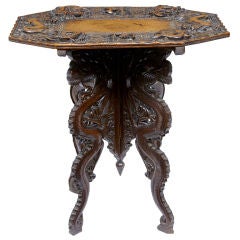 19th Century Antique Carved Chinese Occasional Table