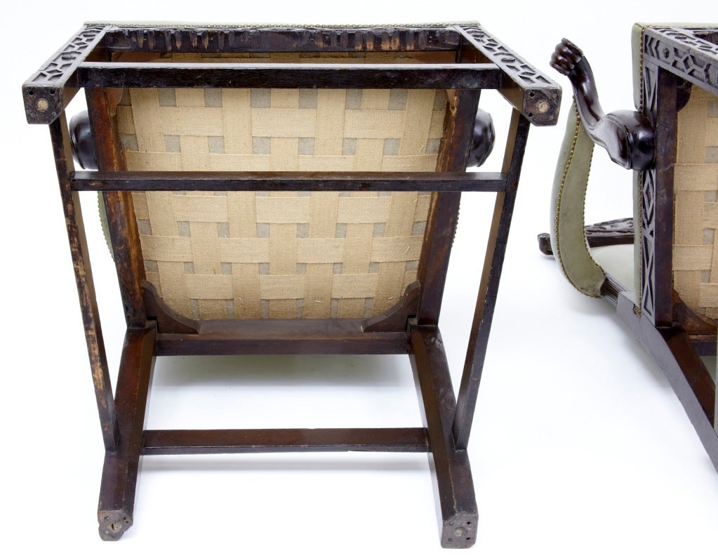 Early 19th Century Pair Of Mahogany Masonic Throne Chairs 2