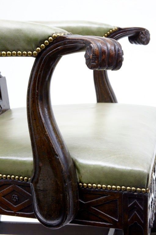 Early 19th Century Pair Of Mahogany Masonic Throne Chairs 4
