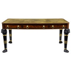 Walnut Partners Desk Library Table Regency Style