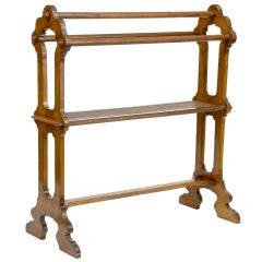 Arts And Crafts Walnut Large Towel Rail Clothes Horse